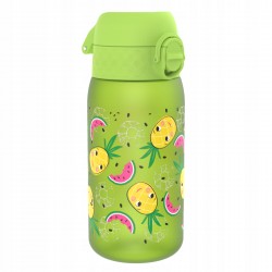 Bezpieczna Dziecięca Butelka na wodę 400 ml Szczelny Bidon na wodę dla dzieci do szkoły 0,4l ION8 Zielone Ananasy