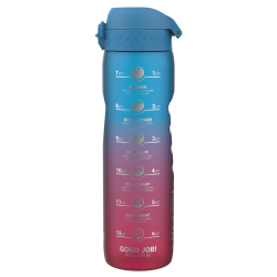 Duża Butelka Sportowa na wodę z miarką 1100 ml Szczelny bidon na wodę 1,1l ION8 niebiesko różowa