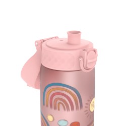 Różowa Butelka na wodę dla dziewczynek do szkoły 500 ml Szczelny Mały Bidon 0,5l ION8 różowy - tęcza