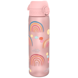 Różowa Butelka na wodę dla dziewczynek do szkoły 500 ml Szczelny Mały Bidon 0,5l ION8 różowy - tęcza